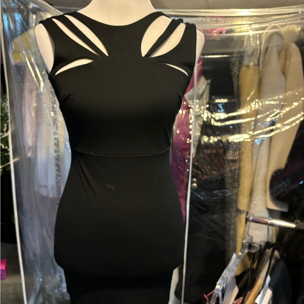 Tobi Black Cutout Mini Dress